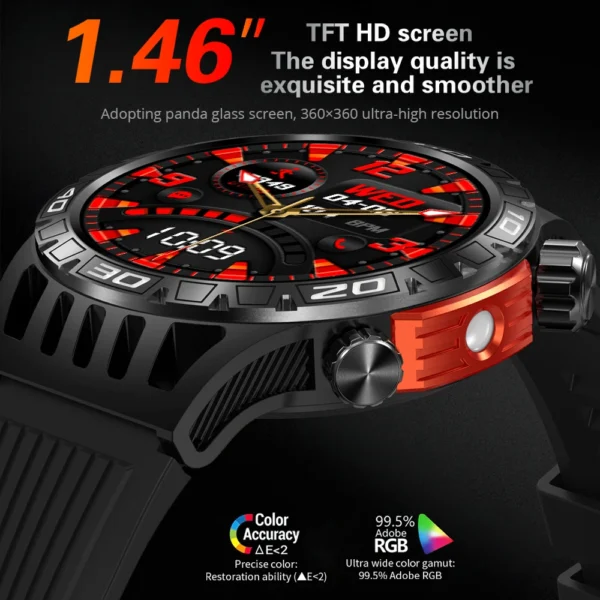 COLMI V71 HD-Display-Smart-Watch-Men-Compass-Flashlight-100-Sports-Modes-Military-Grade